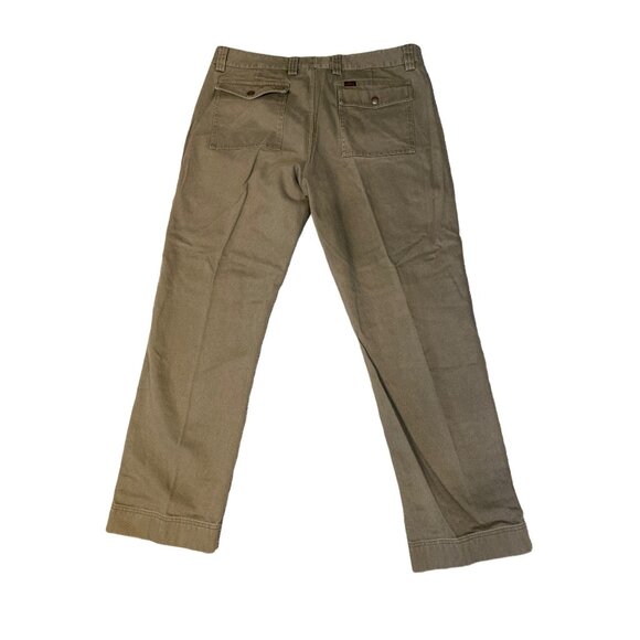 Vintage L.L. Bean Men's Khaki Green Casual Dress Pants Size 38 - Picture 3 of 5